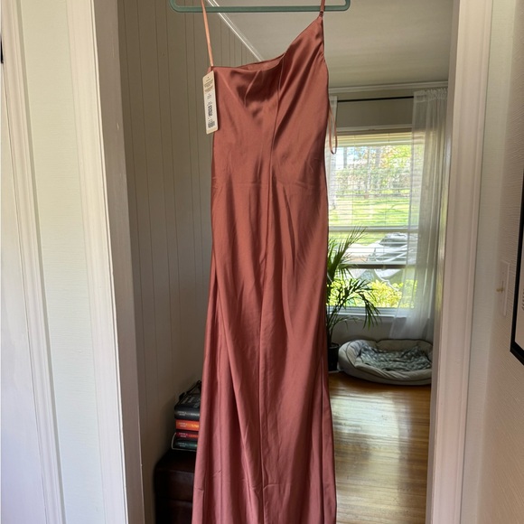 New with tags Bridesmaids Dress - Revelry Jade Satin Dress - Picture 2 of 4